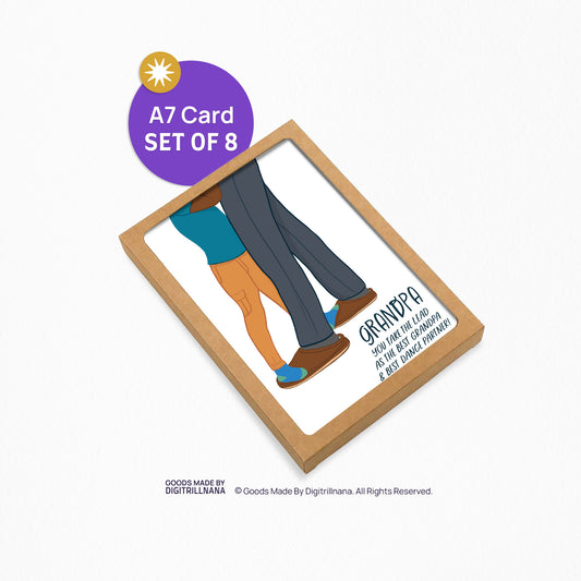 Best Grandpa 5x7” Grandpa Dancing greeting card from Goods Made By Digitrillnana, Ashley Fletcher