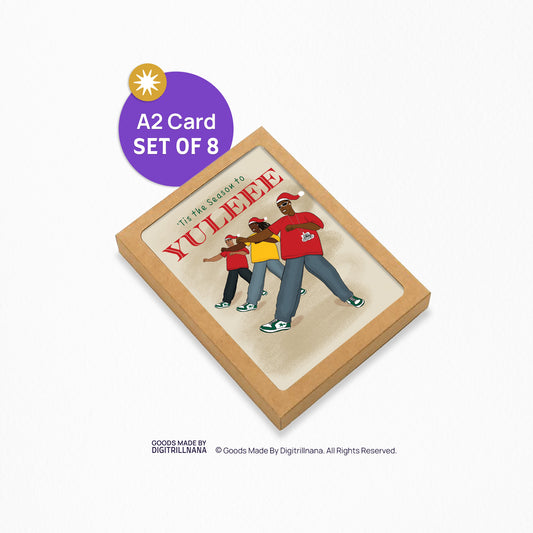 Buy Crank Dat Yuleee A2, 4.25" x 5.5" Christmas Greeting featuring the Soulja Boy dance. Share warm holiday nostalgia with your favorite millenial friends. African American culture, hip hop Christmas card.