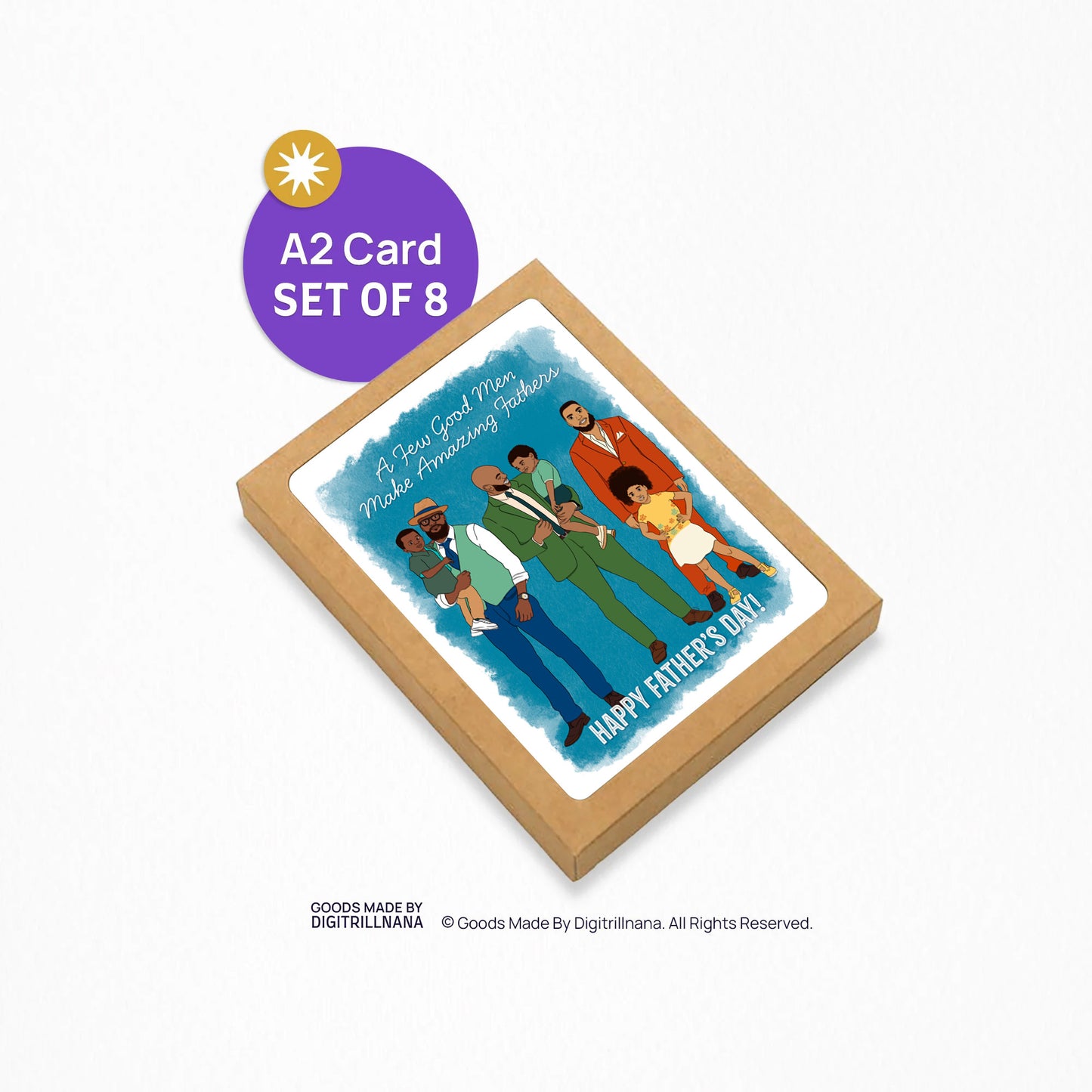 Buy Dads Club 4.25x5.5” A2 Father's Day Dad greeting card. Black African American Fathers Card. Colorful Eco-friendly Card for Dad from Goods Made By Digitrillnana, Ashley Fletcher. Black Woman Owned. Gifts celebrating Black, African-American culture. Perfect Dad to Dad Father's day gift!