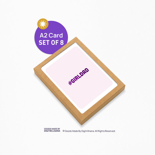 Girl Dad 4.25x5.5” A2 New parents, expecting dad, baby shower, fathers day greeting cards from Goods Made By Digitrillnana, Ashley Fletcher. Black Woman Owned. Perfect baby shower or dad card!