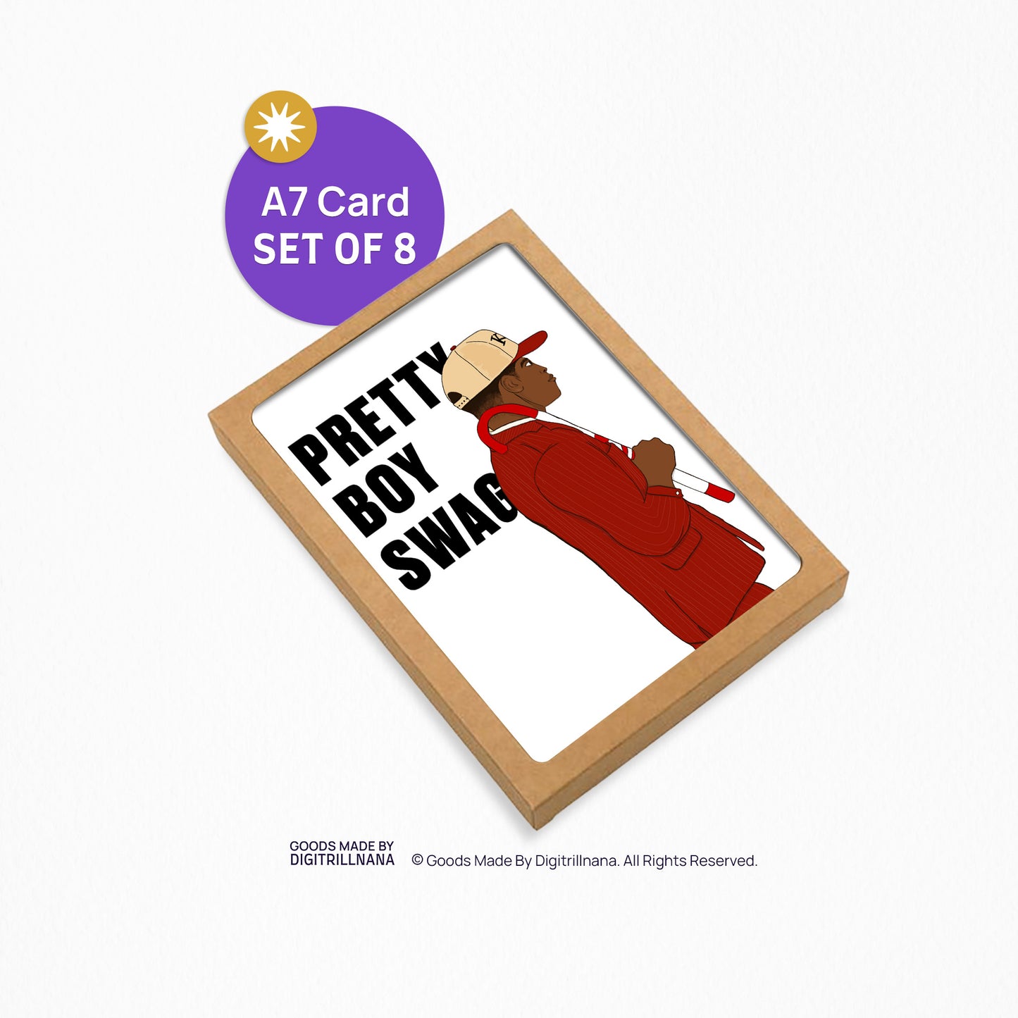 Kappa Swag 5x7” greeting cards from Goods Made By Digitrillnana, Ashley Fletcher. Black Woman Owned. Perfect card for Kappa Alpha Psi Fraternity Inc! Blank inside. Brotherhood cards.