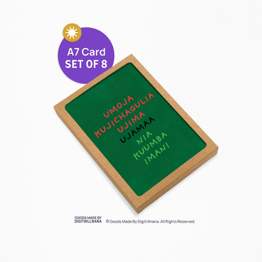 Kwanzaa Principles 5x7” holiday Black Culture Kwanzaa Christmas greeting card from Goods Made By Digitrillnana, Ashley Fletcher. Black Woman Owned. Habari Gani, Umoja, Imani, Kuumba, Kwanzaa Card, Christmas card. Perfect card to celebrate Kwanzaa!