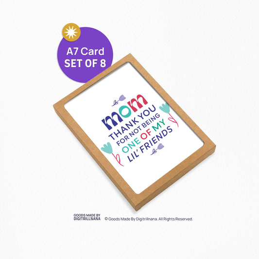 Moms Lil Friend 5x7” Mothers Day flower card Mom card African American heritage greeting card from Goods Made By Digitrillnana, Ashley Fletcher. Black Woman Owned. Perfect card for Mothers day!