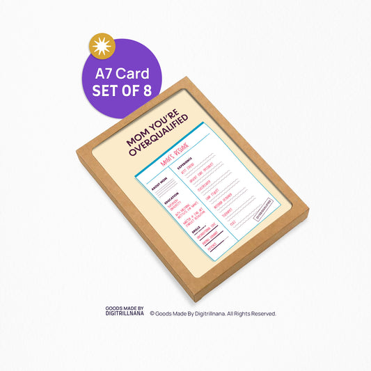 Moms Resume 5x7” Mothers Day Mom greeting card from Goods Made By Digitrillnana, Ashley Fletcher. Black Woman Owned. Perfect card for Mothers day!