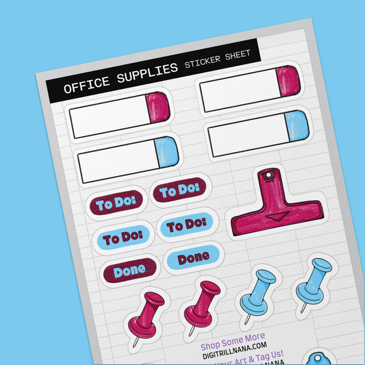 Office Supplies Sticker Sheet