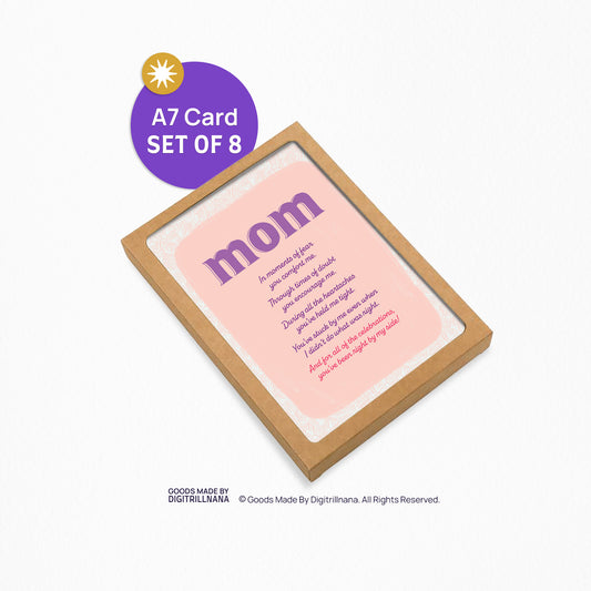 Roles of a Mom 5x7” Mothers Day Mom greeting card from Goods Made By Digitrillnana, Ashley Fletcher. Black Woman Owned. Perfect card for Mothers day!