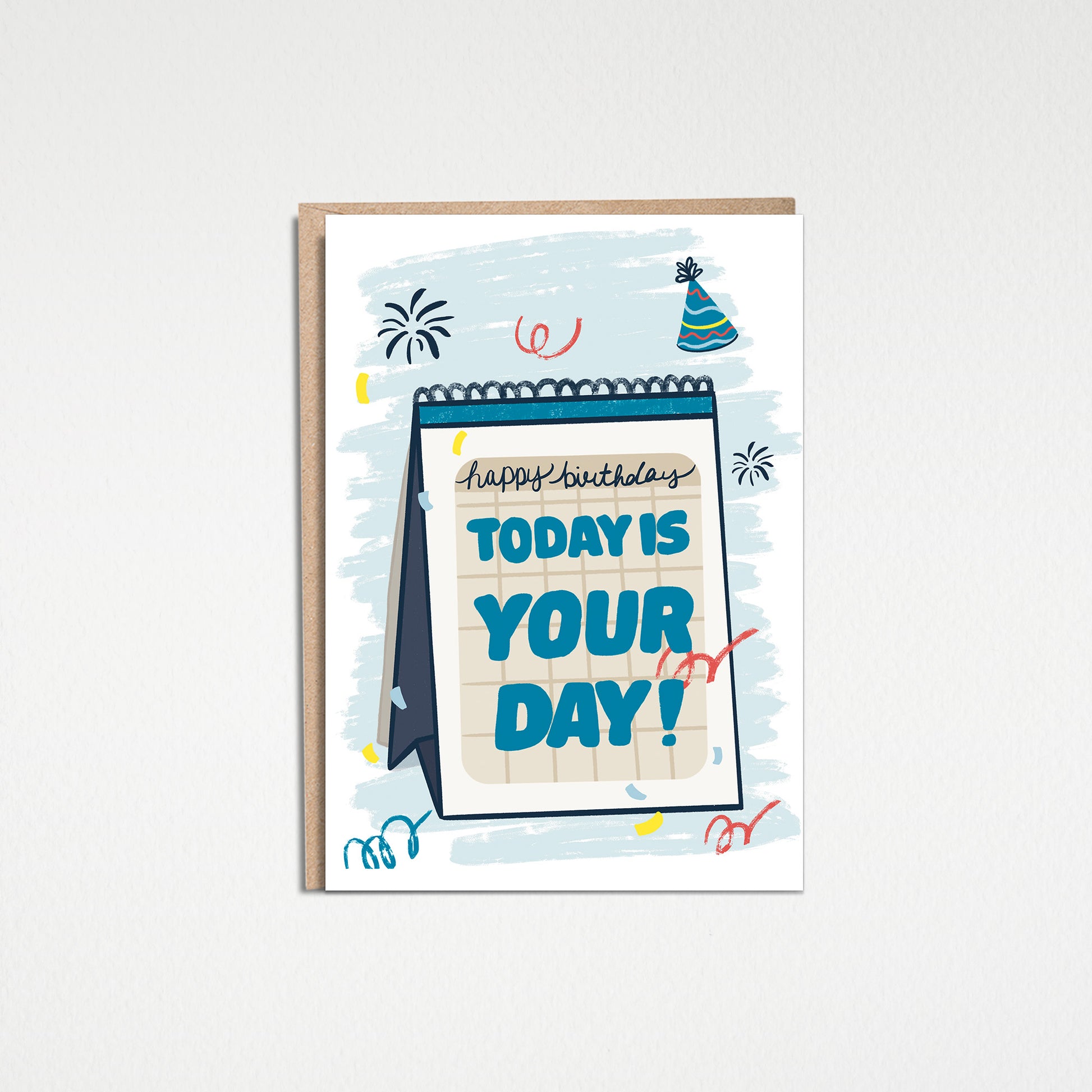 Today Is Your Day Happy Birthday 5x7” greeting cards from Goods Made By Digitrillnana, Ashley Fletcher. Black Woman Owned. Calendar birthday card. Perfect birthday card for a gift!