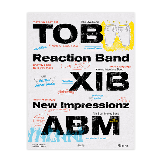 At The GoGo 12x18” and 11x14” art print from Goods Made By Digitrillnana, Ashley Fletcher. Washington, DC Maryland music culture. Chuck Brown, Reaction Band, TOB Band, E.U., Trouble Funk, Backyard band.