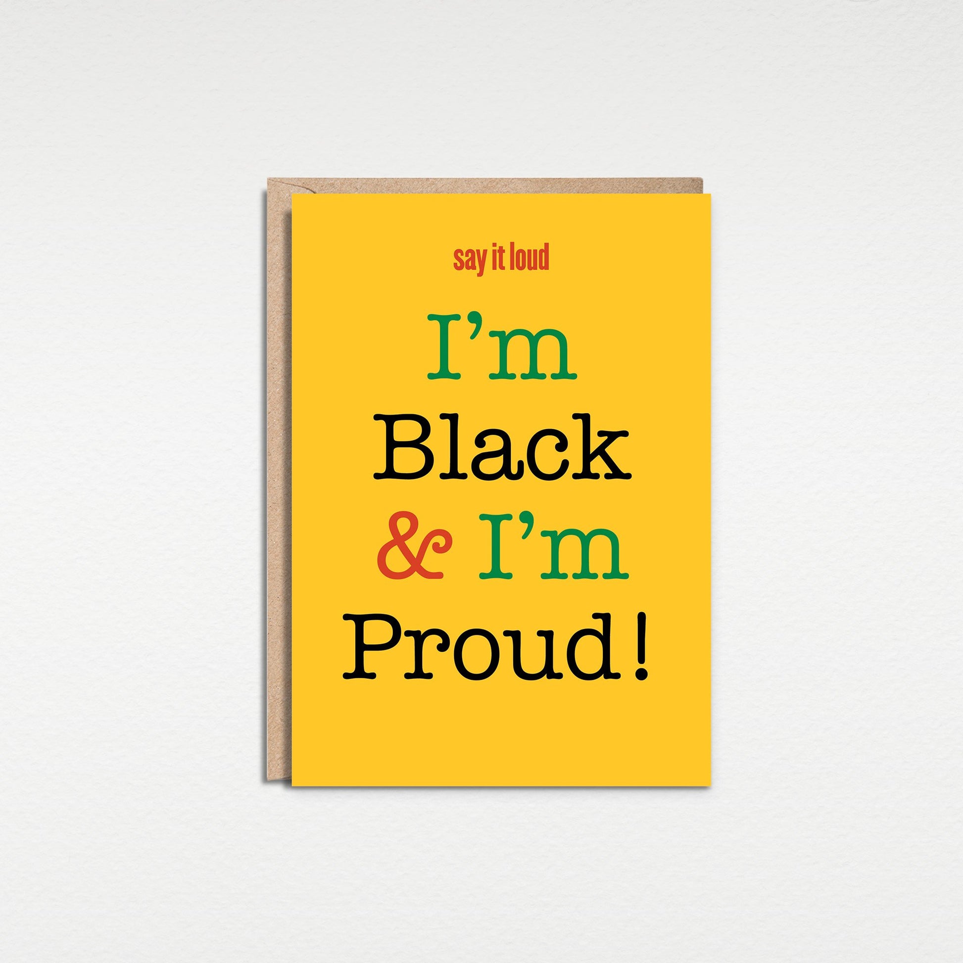 Buy Black and Proud 5x7” Black History Month, African American Pride greeting card from Goods Made By Digitrillnana, Ashley Fletcher. Black Woman Owned. Perfect card for any ocasion!
