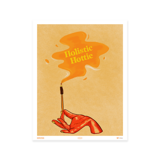 Holistic Hottie 11x14” art print from Goods Made By Digitrillnana, Ashley Fletcher. Spiritual, Sage, Incense art. Perfect for home decor, wall art, art prints, and more! Black Woman Owned.