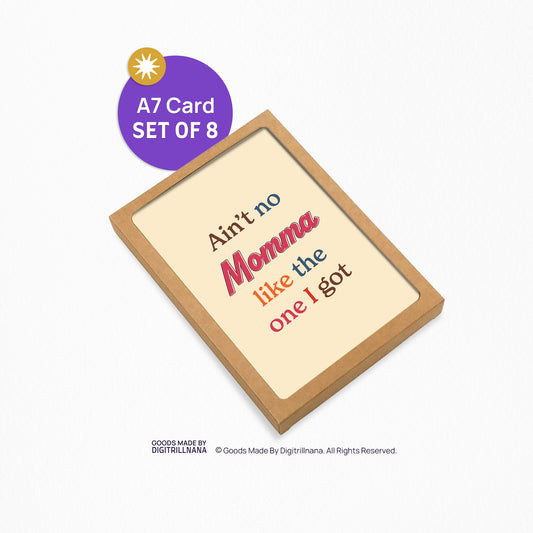 Momma Like Mine 5x7” Mothers Day Mom greeting card from Goods Made By Digitrillnana, Ashley Fletcher. Black Woman Owned. Perfect card for Mothers day!