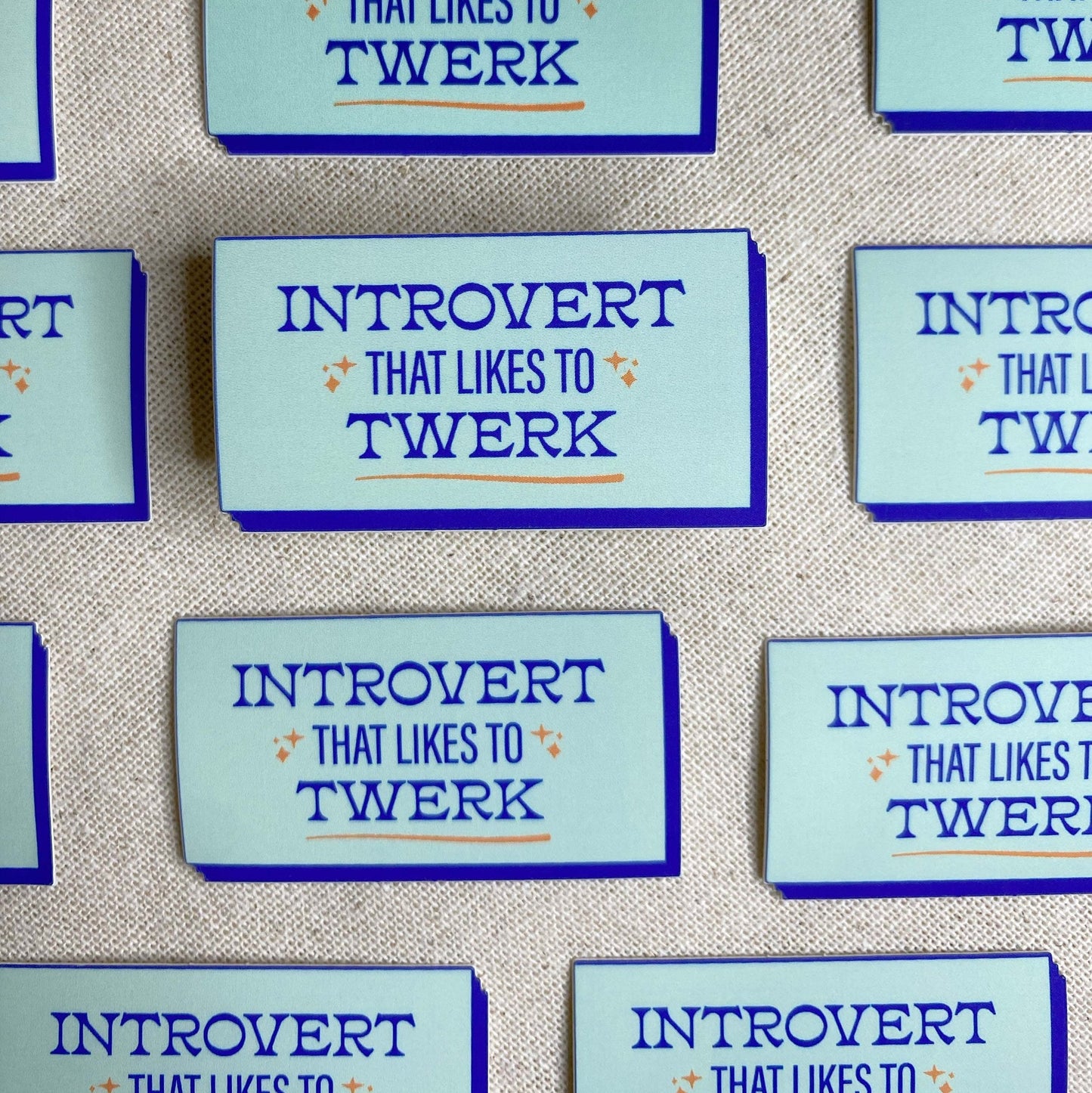 Introverts Twerk high quality die cut vinyl waterproof and scratch resistant sticker from Goods Made By Digitrillnana. Perfect for laptops, water bottles, phone cases, luggage, journals, and more! Black Woman Owned.