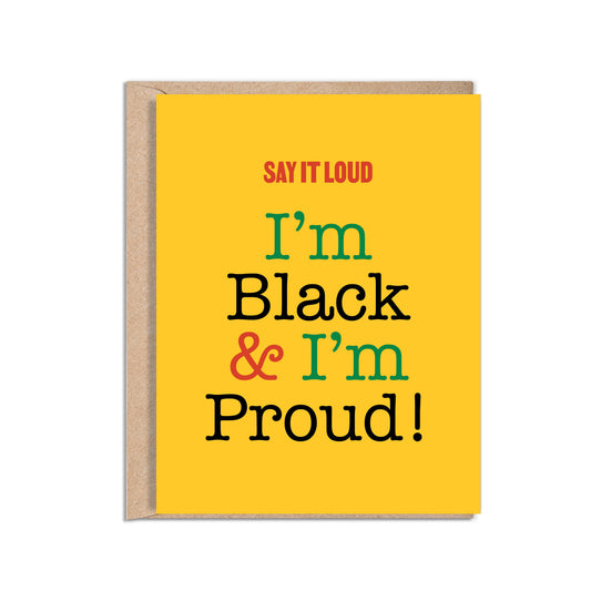 Buy Black and Proud 5x7” Black History Month, African American Pride greeting card from Goods Made By Digitrillnana, Ashley Fletcher. Black Woman Owned. Perfect card for any ocasion!