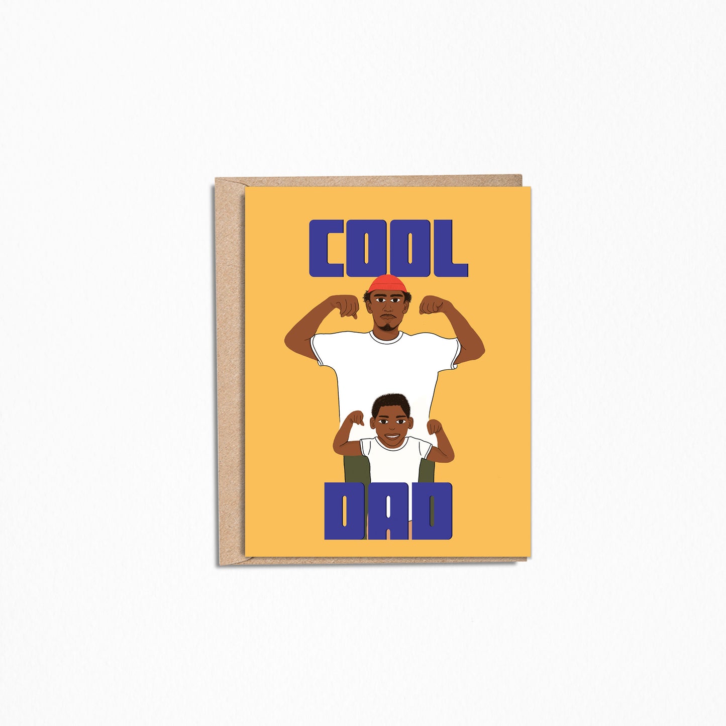 Cool Dad 4.25x5.5” Father's Day Dad greeting card. Black Dad and Son Card. Colorful Eco-friendly Card for Dad from Goods Made By Digitrillnana, Ashley Fletcher. Black Woman Owned. Gifts celebrating Black, African-American culture. Perfect everyday card for Dad and Father's day!