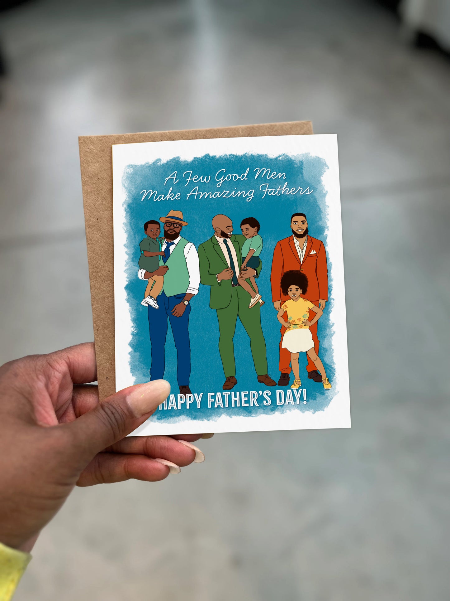 Dads Club 4.25x5.5” A2 Father's Day Dad greeting card. Black African American Fathers Card. Colorful Eco-friendly Card for Dad from Goods Made By Digitrillnana, Ashley Fletcher. Black Woman Owned. Gifts celebrating Black, African-American culture. Perfect Dad to Dad Father's day gift!