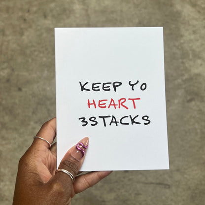 Keep Your Heart 4.25x5.5”  Everyday love and breakup greeting card. Love and Breakup cards for men from Goods Made By Digitrillnana, Ashley Fletcher. Eco-friendly relationship, engagement, and love cards. Int'l Players Anthem UGK Pimp C Bun B Andre 3000 Hip Hop Card.