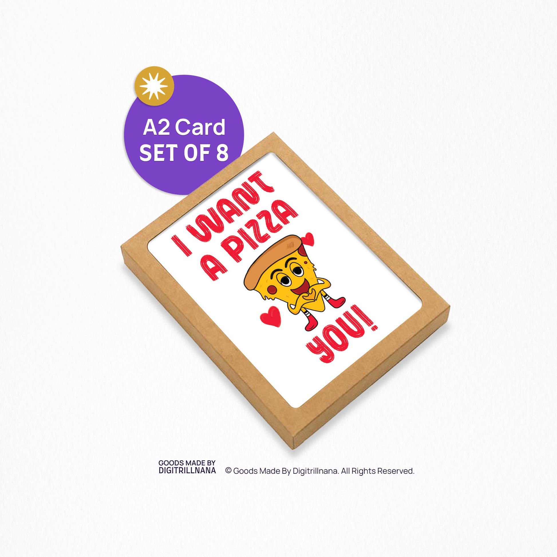 Buy Love A Pizza You 4.25x5.5” A2 Everyday love and Valentine's Day greeting card. Romantic, funny cards from Goods Made By Digitrillnana, Ashley Fletcher. Relationship, anniversary, and engagement cards for your partner, spouse, wife, husband, girlriend or boyfriend. National Pizza Day. Black Woman Owned