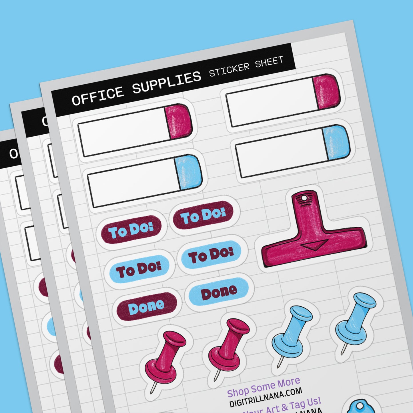 Office Supplies Sticker Sheet