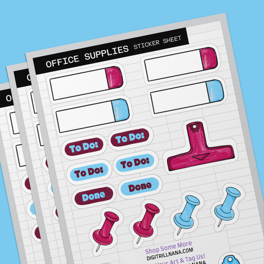 Office Supplies Sticker Sheet