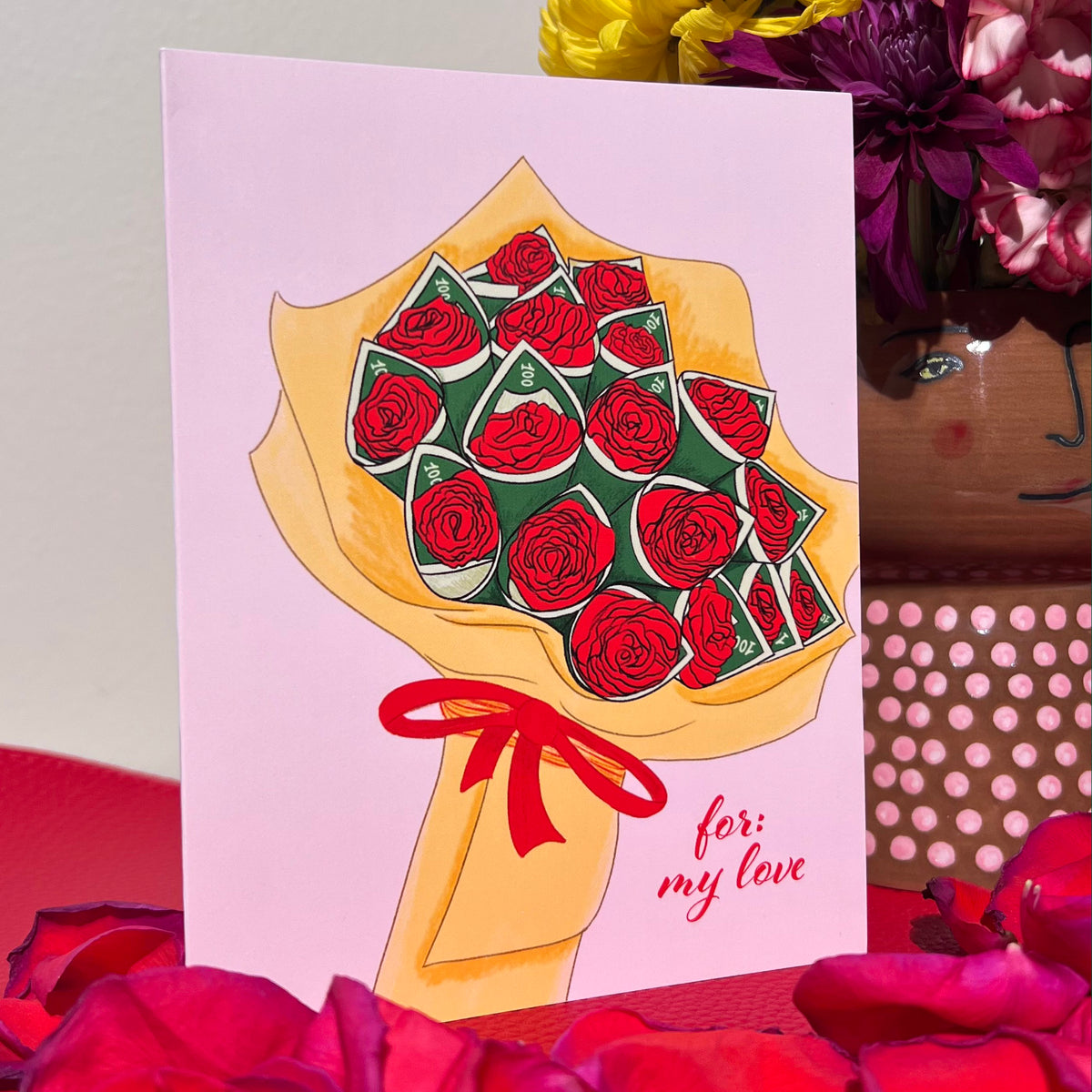 Roses for Love Romance Greeting Card – Goods Made By Digitrillnana