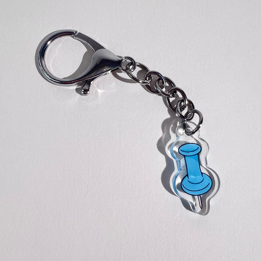 Pin It Push Pin Keychain Bag Charm