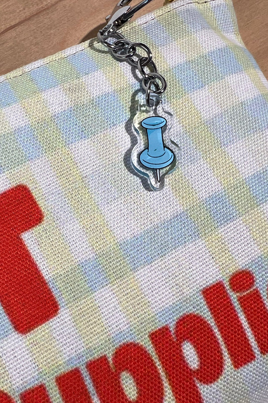Pin It Push Pin Keychain Bag Charm