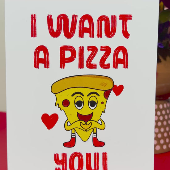 Buy Love A Pizza You 4.25x5.5” A2 Everyday love and Valentine's Day greeting card. Romantic, funny cards from Goods Made By Digitrillnana, Ashley Fletcher. Relationship, anniversary, and engagement cards for your partner, spouse, wife, husband, girlfriend or boyfriend. National Pizza Day. Black Woman Owned