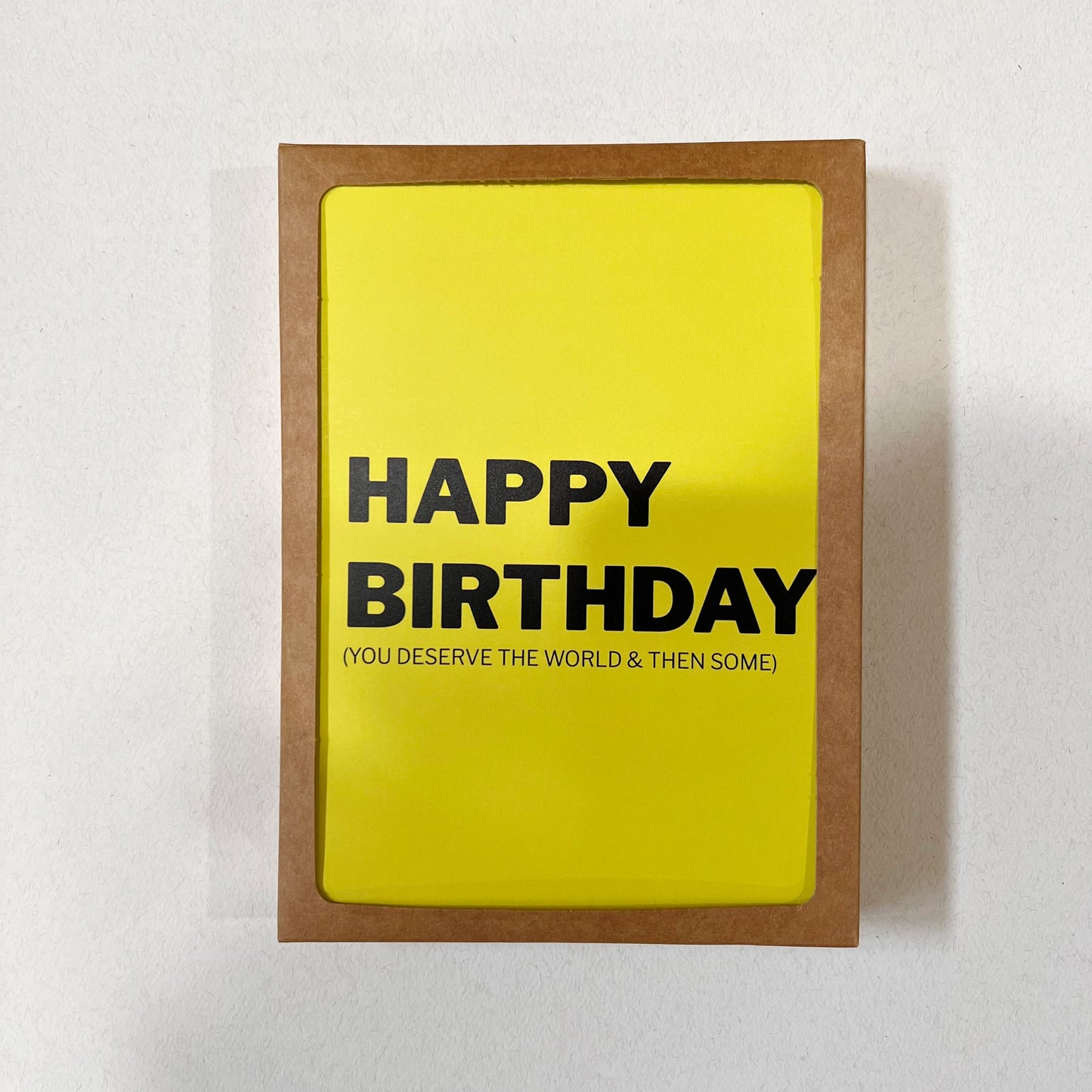 You Deserve 5x7” simple yellow birthday greeting card from Goods Made By Digitrillnana, Ashley Fletcher. Black Woman Owned. Perfect card to celebrate a birthday, or add to a gift!