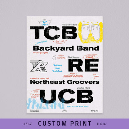 At The GoGo 12x18” and 11x14” art print from Goods Made By Digitrillnana, Ashley Fletcher. Washington, DC Maryland music culture. Chuck Brown, Rare Essence, TCB Band, Northeast Groovers, Backyard band.