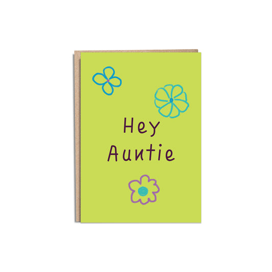 Hey Auntie 5x7” Mothers Day Mom greeting card from Goods Made By Digitrillnana, Ashley Fletcher. Black Woman Owned. Perfect card for Mothers day!