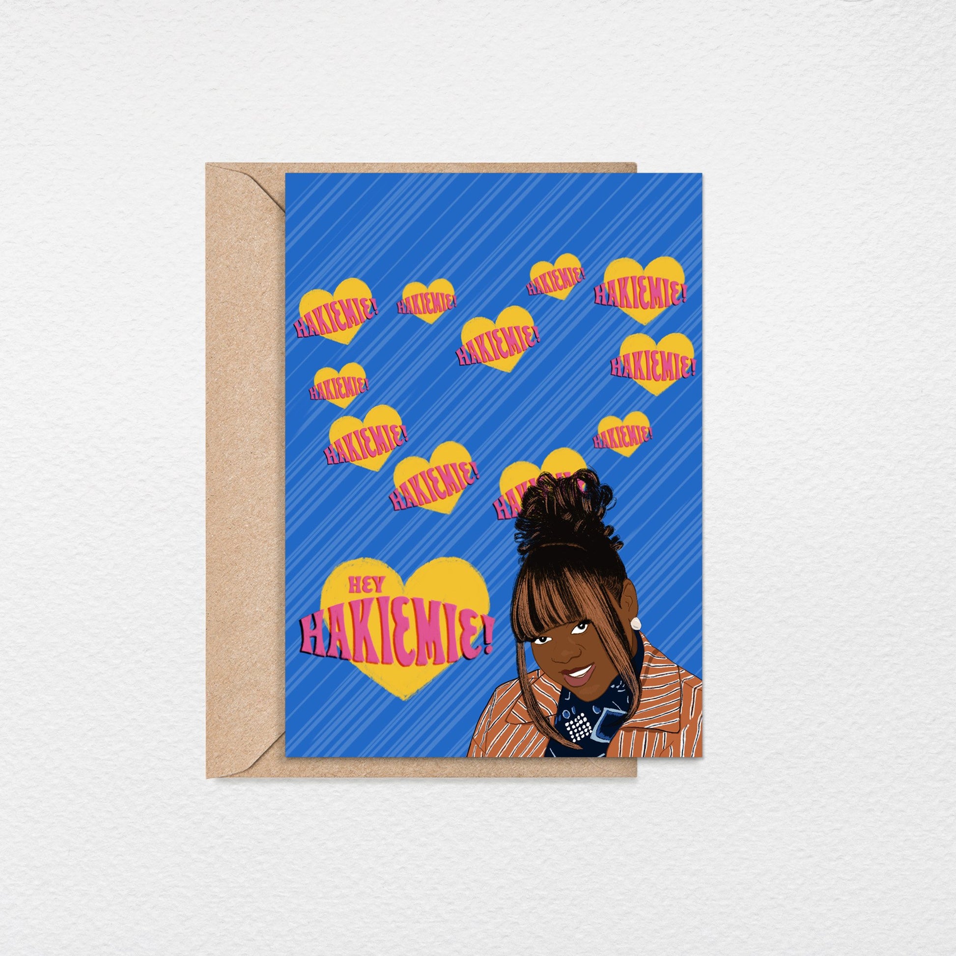 Hey Hakiemie 5x7” Kim Parker Moesha love valentines day greeting card from Goods Made By Digitrillnana, Ashley Fletcher. Perfect card for valentines day! Black Woman Owned.