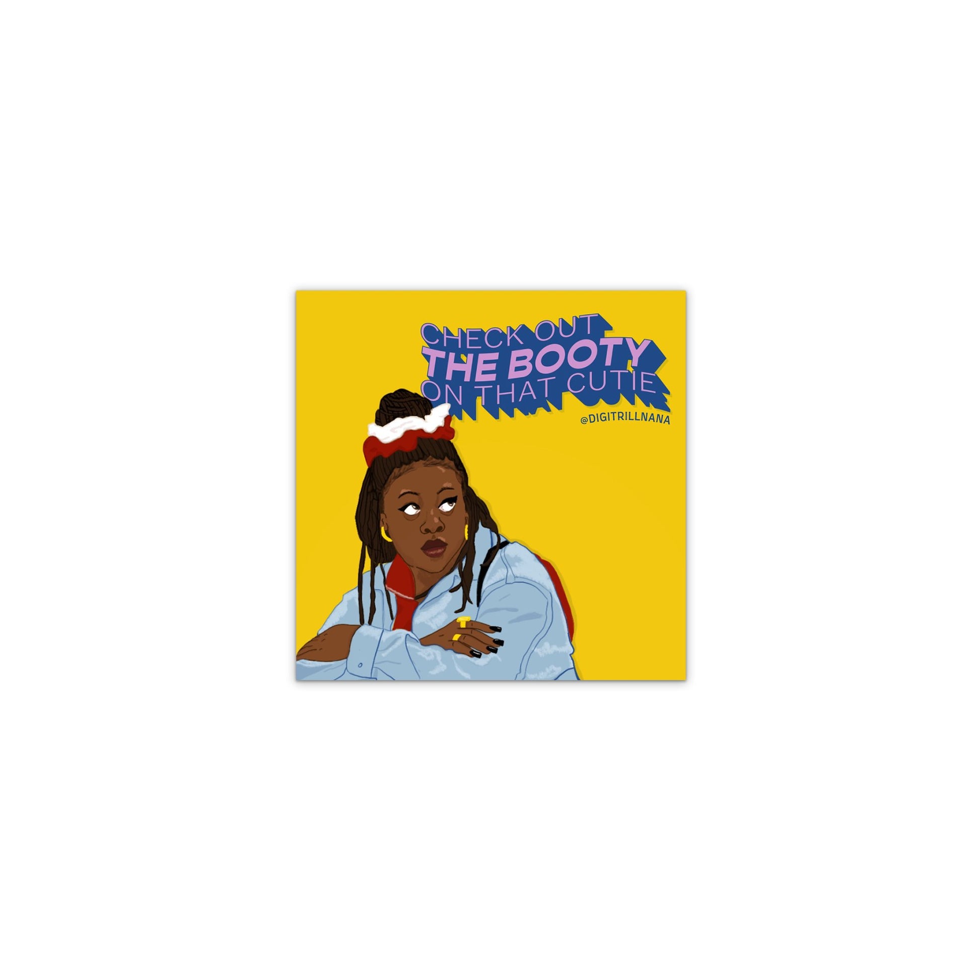Kim Parker Moesha high quality die cut vinyl waterproof and scratch resistant sticker from Goods Made By Digitrillnana. Perfect for laptops, water bottles, phone cases, luggage, journals, and more! Black Woman Owned.