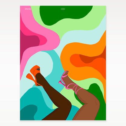 New Heights 18x24” art print from Goods Made By Digitrillnana, Ashley Fletcher. Modern, green, fashion poster, Black Woman art. Perfect for home decor, wall art, art prints, and more! Black Woman Owned.