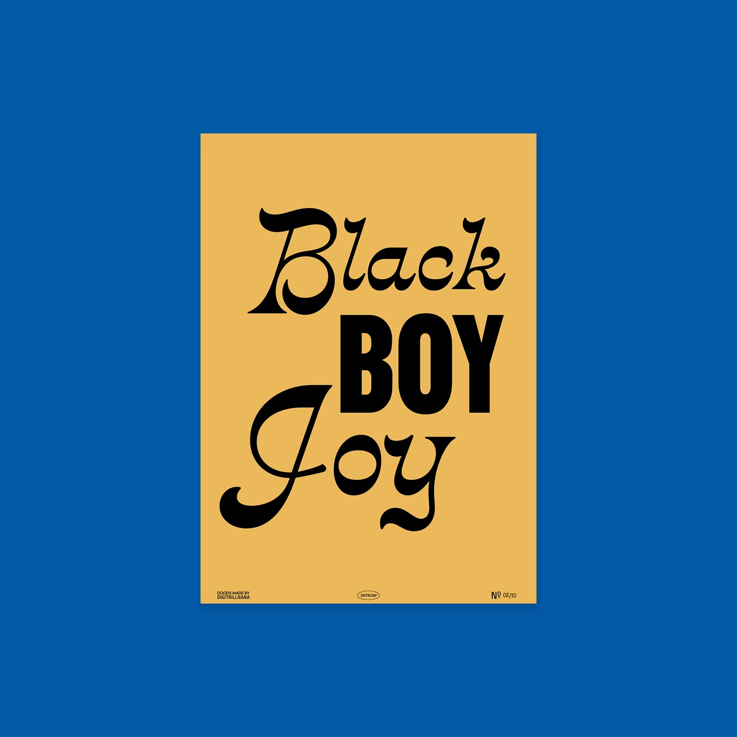 Black Boy Joy 5x7” typography inspirational quote art print  from Goods Made By Digitrillnana, Ashley Fletcher. Art for Black Men. Perfect for home decor, wall art, art prints, and more! Black Woman Owned.