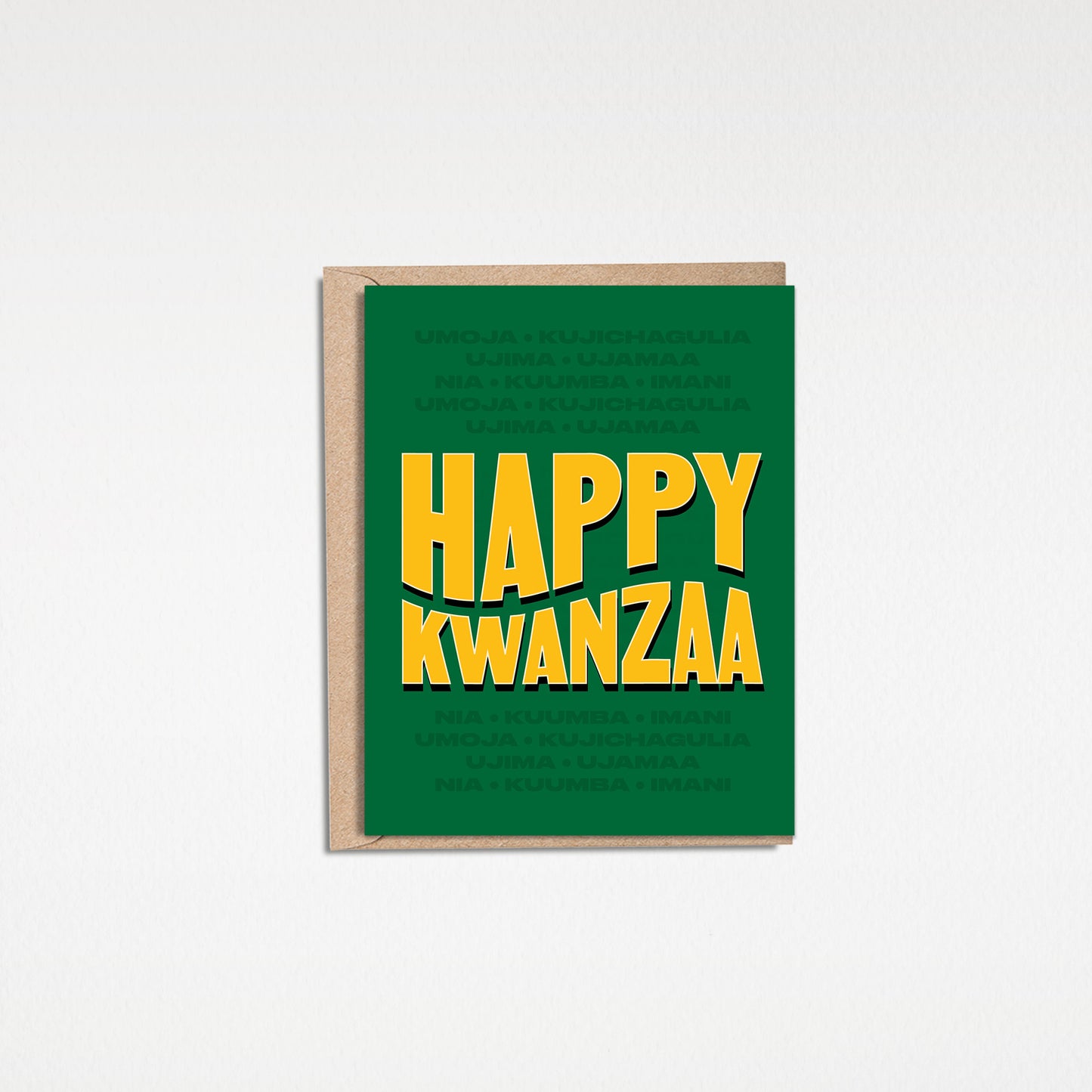 Happy Kwanzaa Greeting Card Set A2 4.25x5.5” holiday Black Culture Kwanzaa Christmas greeting card from Goods Made By Digitrillnana, Ashley Fletcher. Black Woman Owned. Habari Gani, Umoja, Imani, Kuumba, Kwanzaa Card, Christmas card. Perfect card to celebrate Kwanzaa!