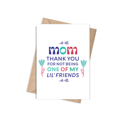 Moms Lil Friend 5x7” Mothers Day flower card Mom card African American heritage greeting card from Goods Made By Digitrillnana, Ashley Fletcher. Black Woman Owned.  Perfect card for Mothers day!