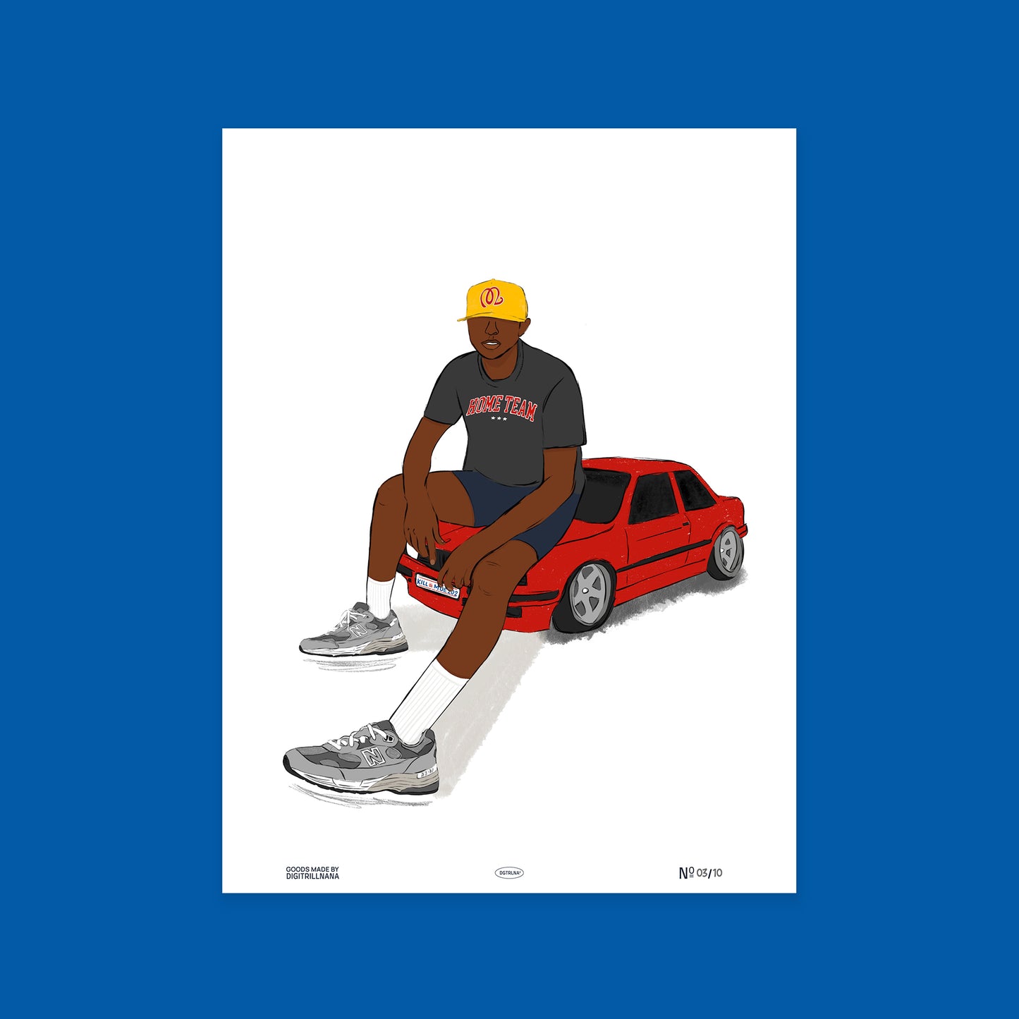 OG Glizzy 9x12” 18x24" art print from Goods Made By Digitrillnana, Ashley Fletcher. Modern, fashion car poster, art for Black Men. Perfect for home decor, wall art, art prints, and more! Black Woman Owned.