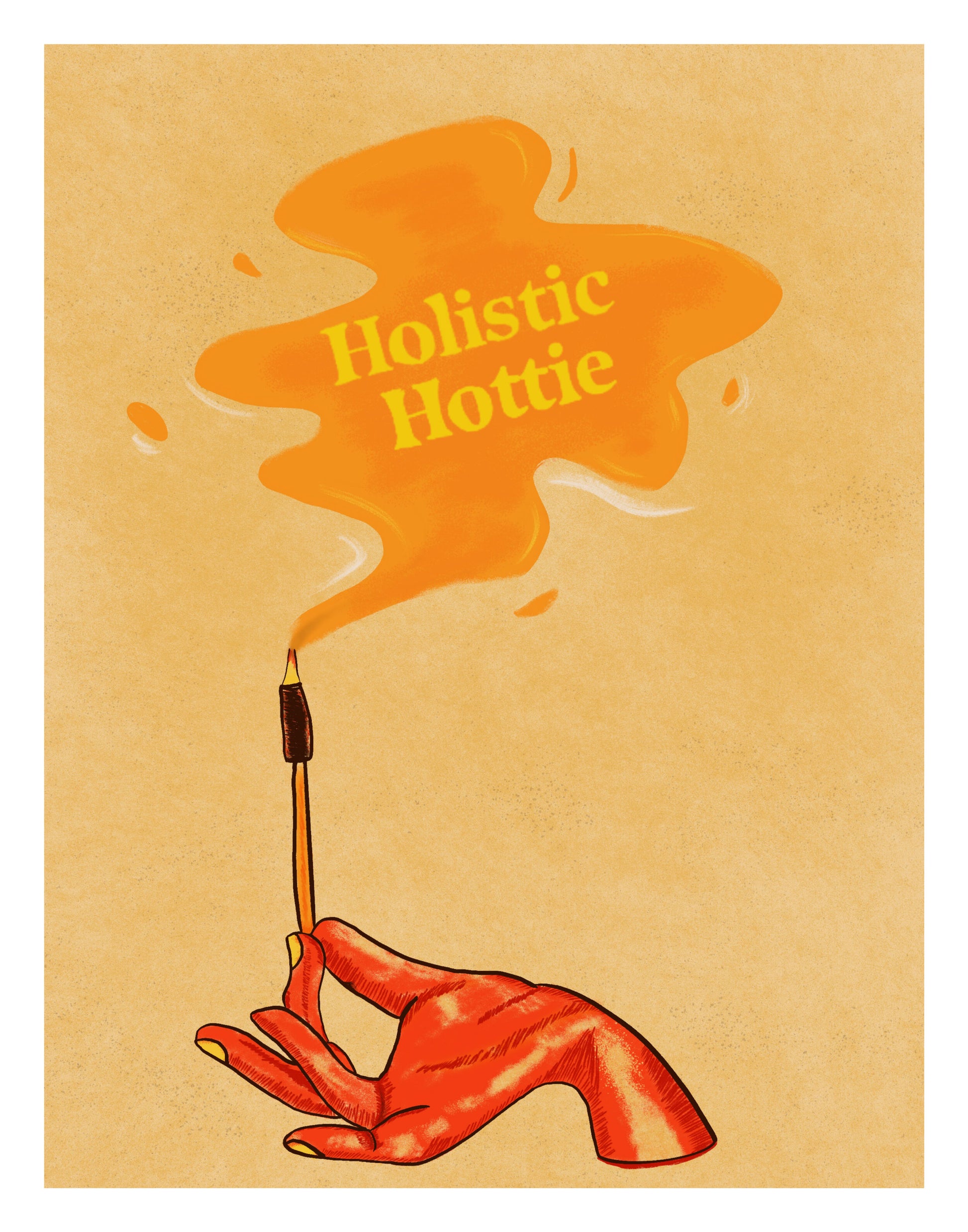 Holistic Hottie 11x14” art print from Goods Made By Digitrillnana, Ashley Fletcher. Spiritual, Sage, Incense art. Perfect for home decor, wall art, art prints, and more! Black Woman Owned.
