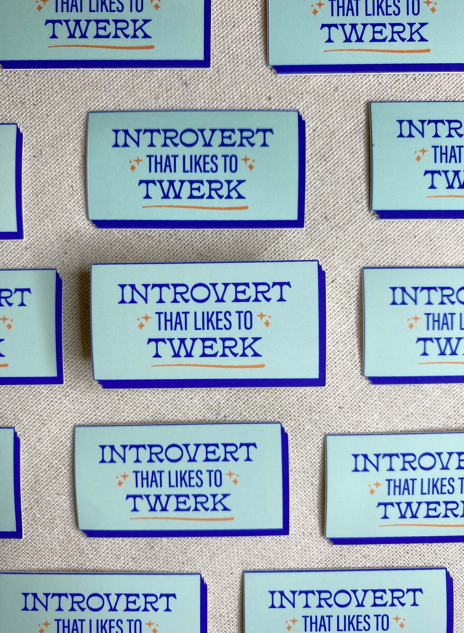 Introverts Twerk high quality die cut vinyl waterproof and scratch resistant sticker from Goods Made By Digitrillnana. Perfect for laptops, water bottles, phone cases, luggage, journals, and more! Black Woman Owned.