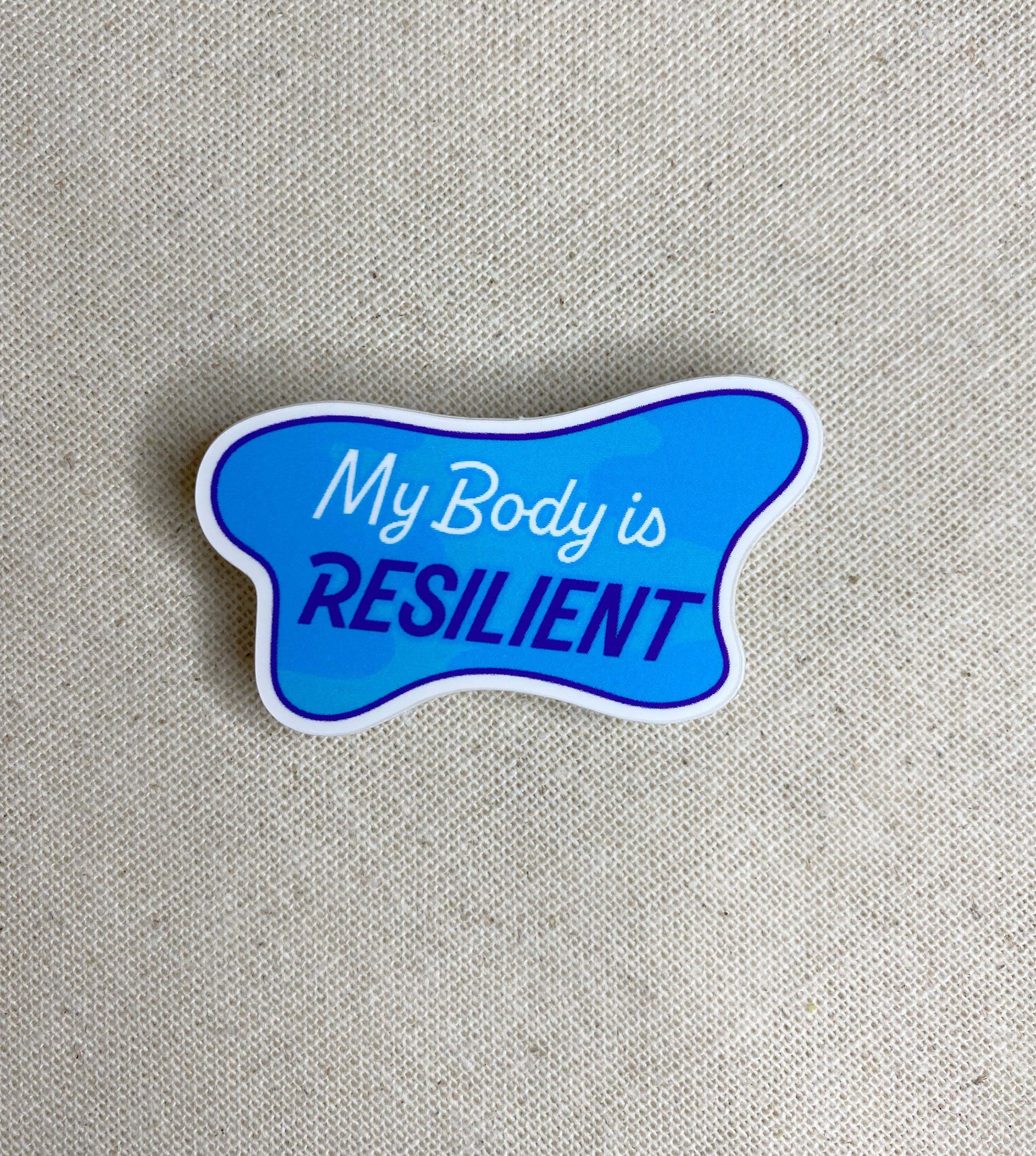 Resilient Body high quality die cut vinyl waterproof and scratch resistant sticker from Goods Made By Digitrillnana. Perfect for laptops, water bottles, phone cases, luggage, journals, and more! Black Woman Owned.